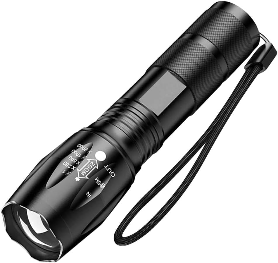 MODOAO LED Tactical Flashlight 1500LM, 5 Light Modes, Pocket-Sized, Aluminum, Model AMSDT06, 1 Pack