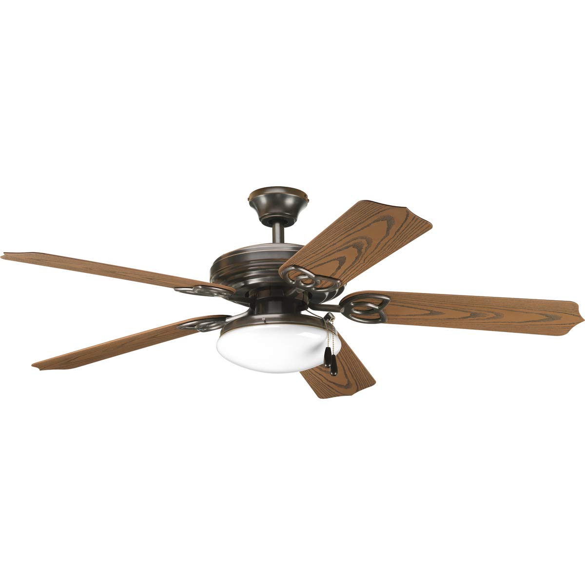 Progress Lighting P2611-20Wb Airpro Collection Universal Opal Glass Ceiling Fan Light, 2-Light, Antique Bronze