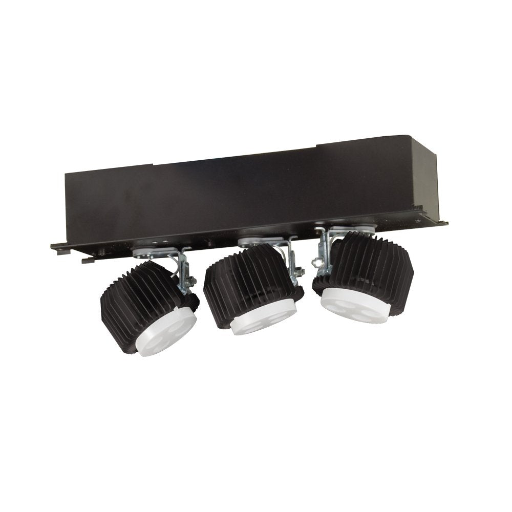 Three Light Housing and Trim Unit-4000 Color Temperature-Black Finish