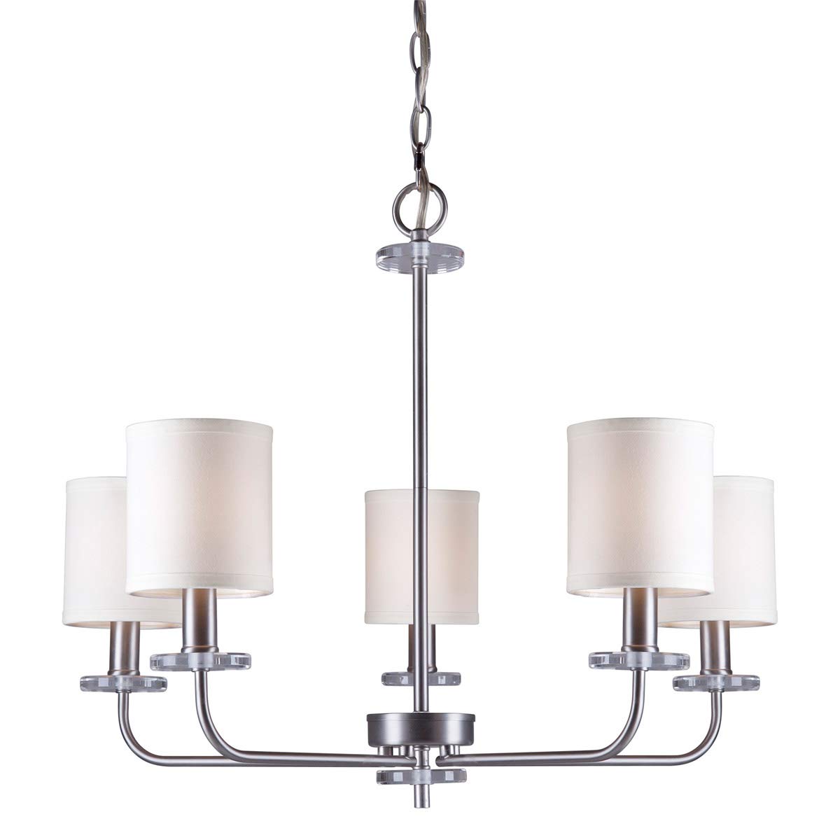 Forte 7070-05-55 Five Light Chandelier, Brushed Nickel