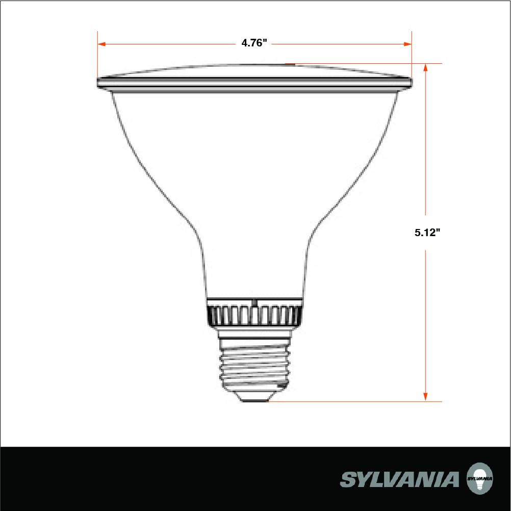 Sylvania TruWave PAR38 LED Light Bulb, 15.5W, Dimmable, 5 CCT Select 2700-5000K, Clear Finish, Model 41522