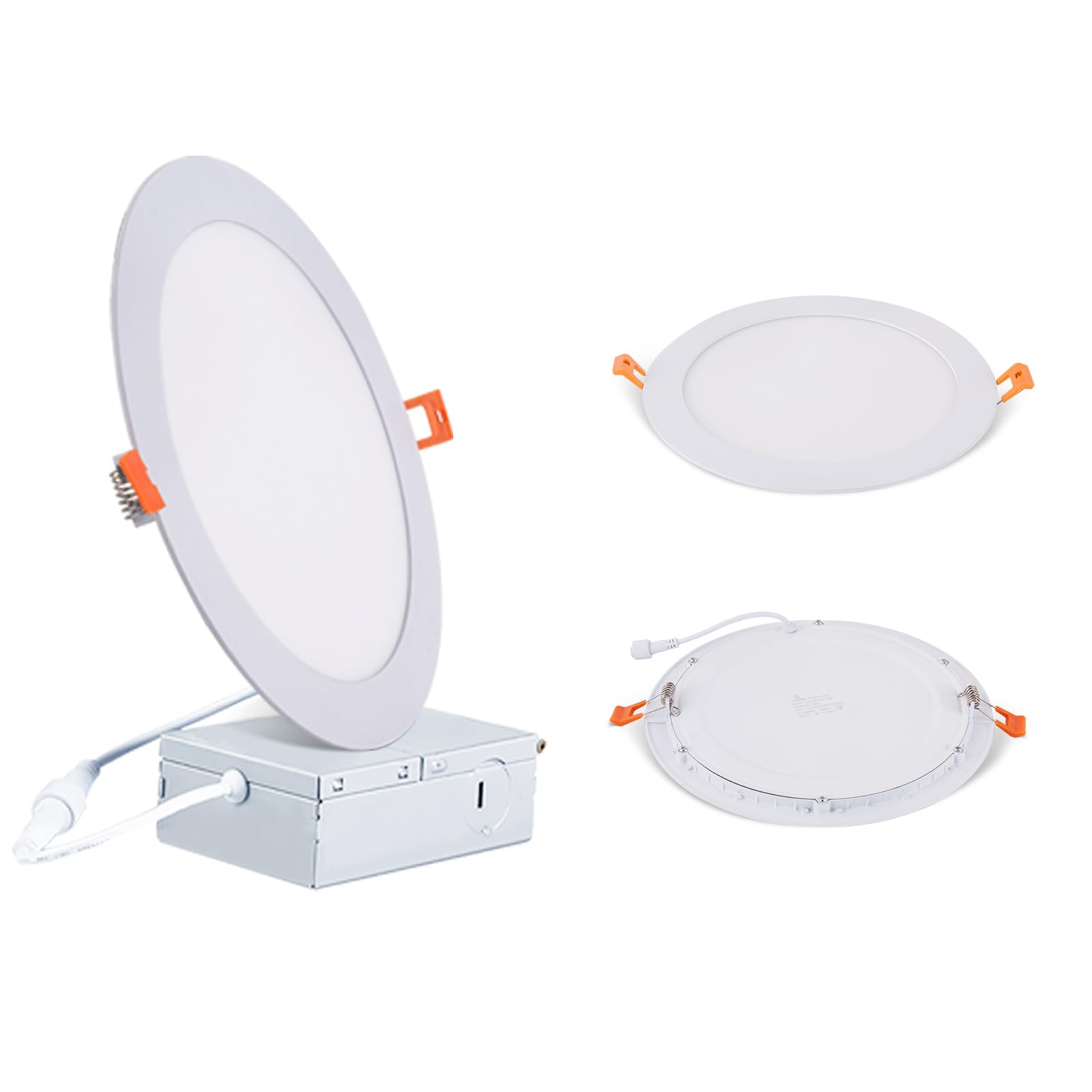 JJiuzming 8 Inch LED Recessed Light,18W 6000k Daylight,No Dimmable,1Pack Ultra Thin LED Recessed Lighting with Junction Box. 8 R