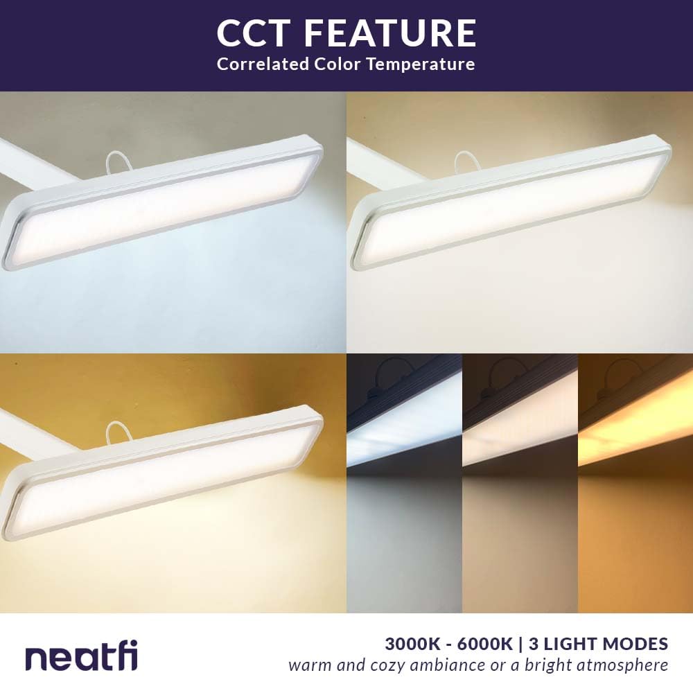 Neatfi (New Model Xl 2,500 Lumens Led Task Lamp, 3 Light Modes, 3000-6000K Correlated Color Temperature, 30W, Dimmable, 162 Pcs