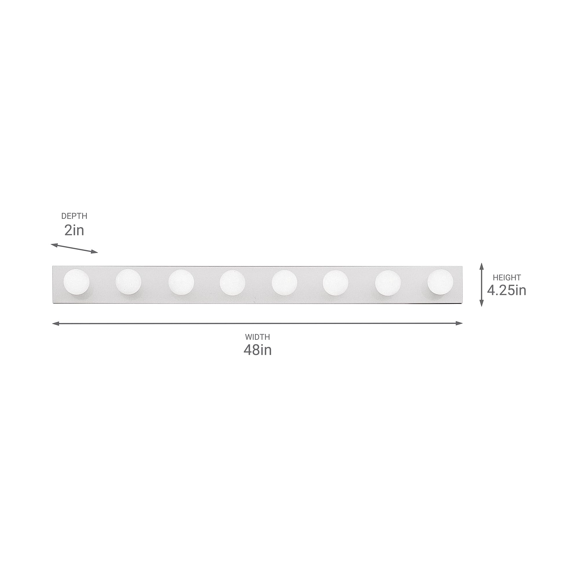 Kichler 628Ch Linear Bath 48-Inch, Chrome , White