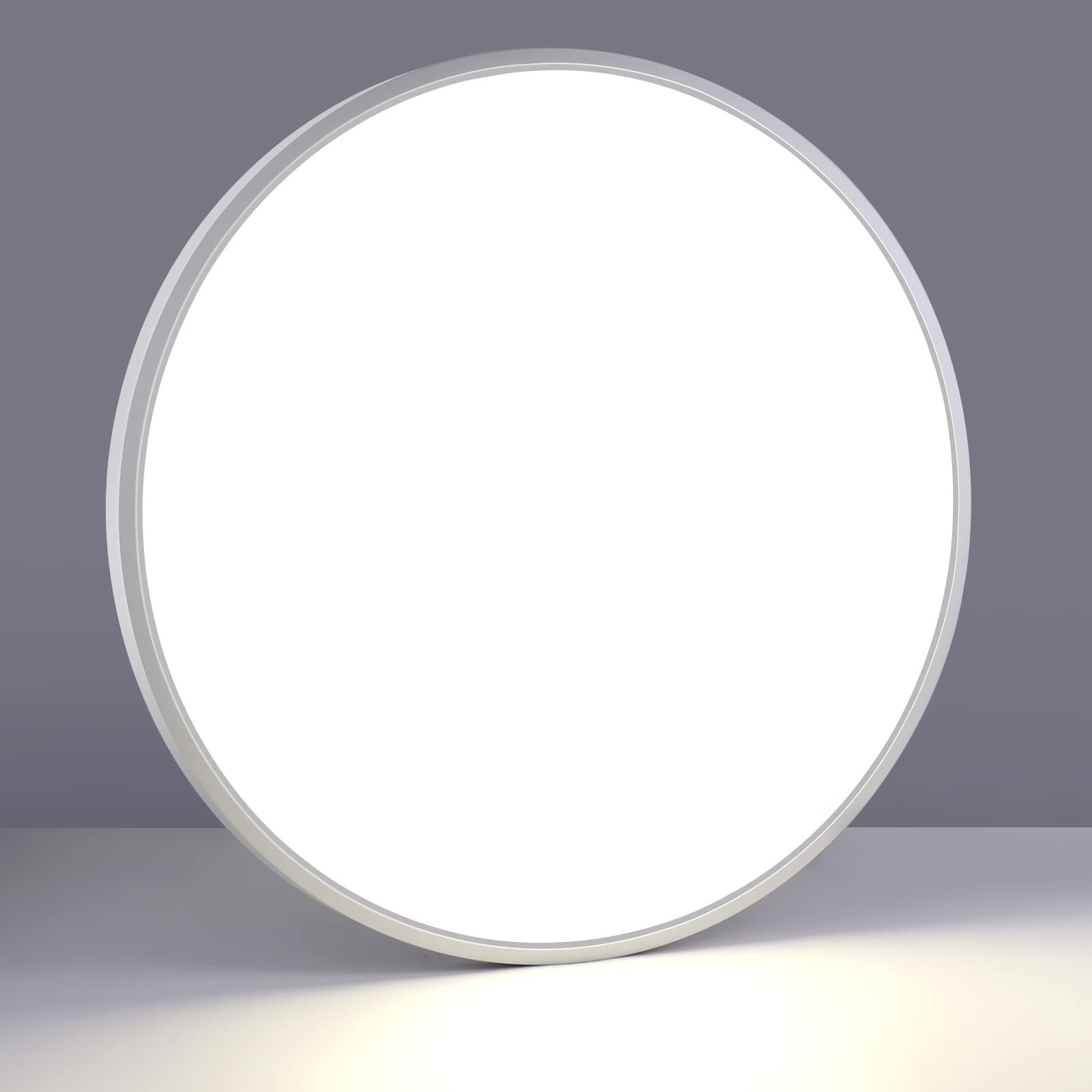 LightingWill 24 Inch LED Flush Mount Ceiling Light Fixture, 5000K Daylight White, 5600LM, 45W, Flat Modern Round Lighting Fixtur