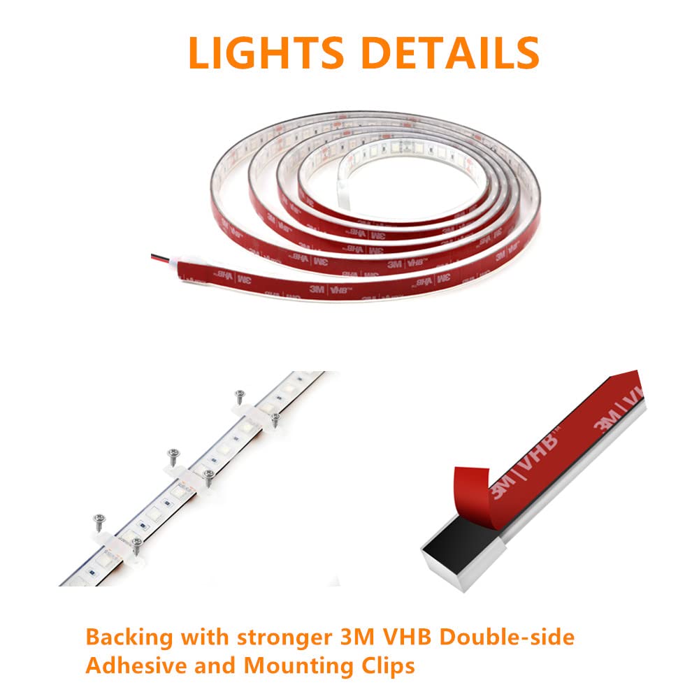 ROLiGHTiC Marine Submersible LED Strip Lights, 12V, IP68 Waterproof, 6FT, White, Model RLMS28