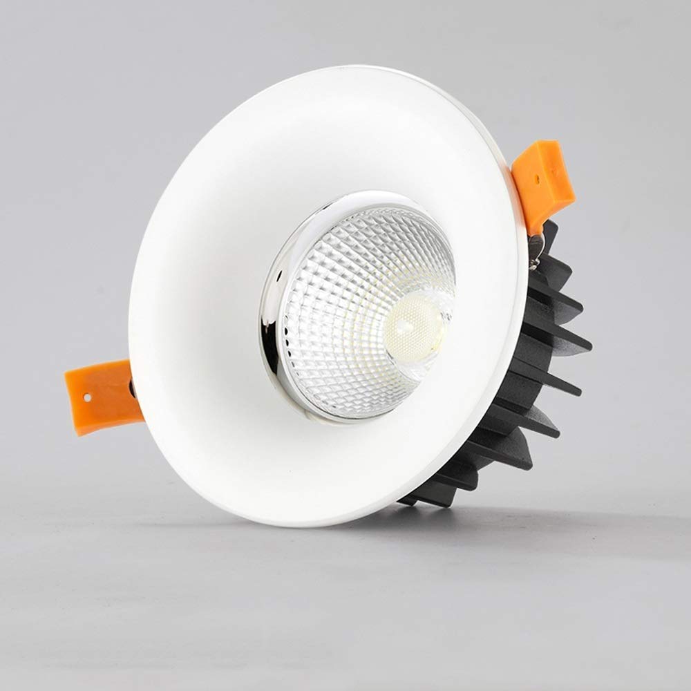 OZZKI Recessed IP44 White Integrated Recessed Downlights Protection Lingt LED Ceiling Lights Spotlights for Office Living Room B