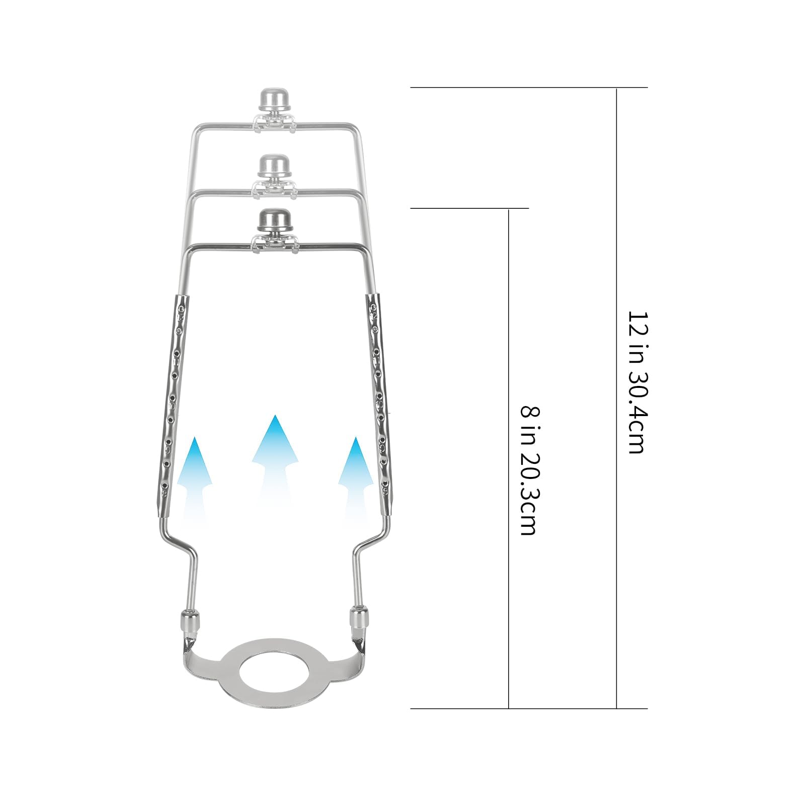 Adjustable Height Lamp Shade Holder 8-12 Inches Adjustable Range 8 9 10 11 12 Inch 0.5 Inches A Span, Fit Both Standard Lamp Rod