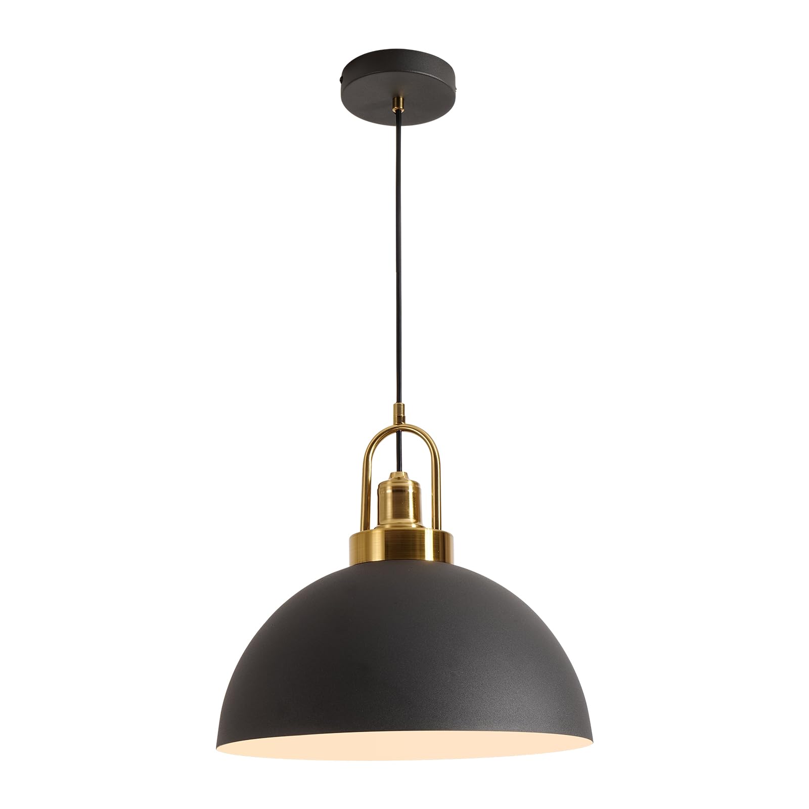 YHANFENGCY Vintage Industrial Black and White Iron Pendant Light,Hallway - Diameter 13.58 ''- Wire Length 78.74'',Copper Socket 