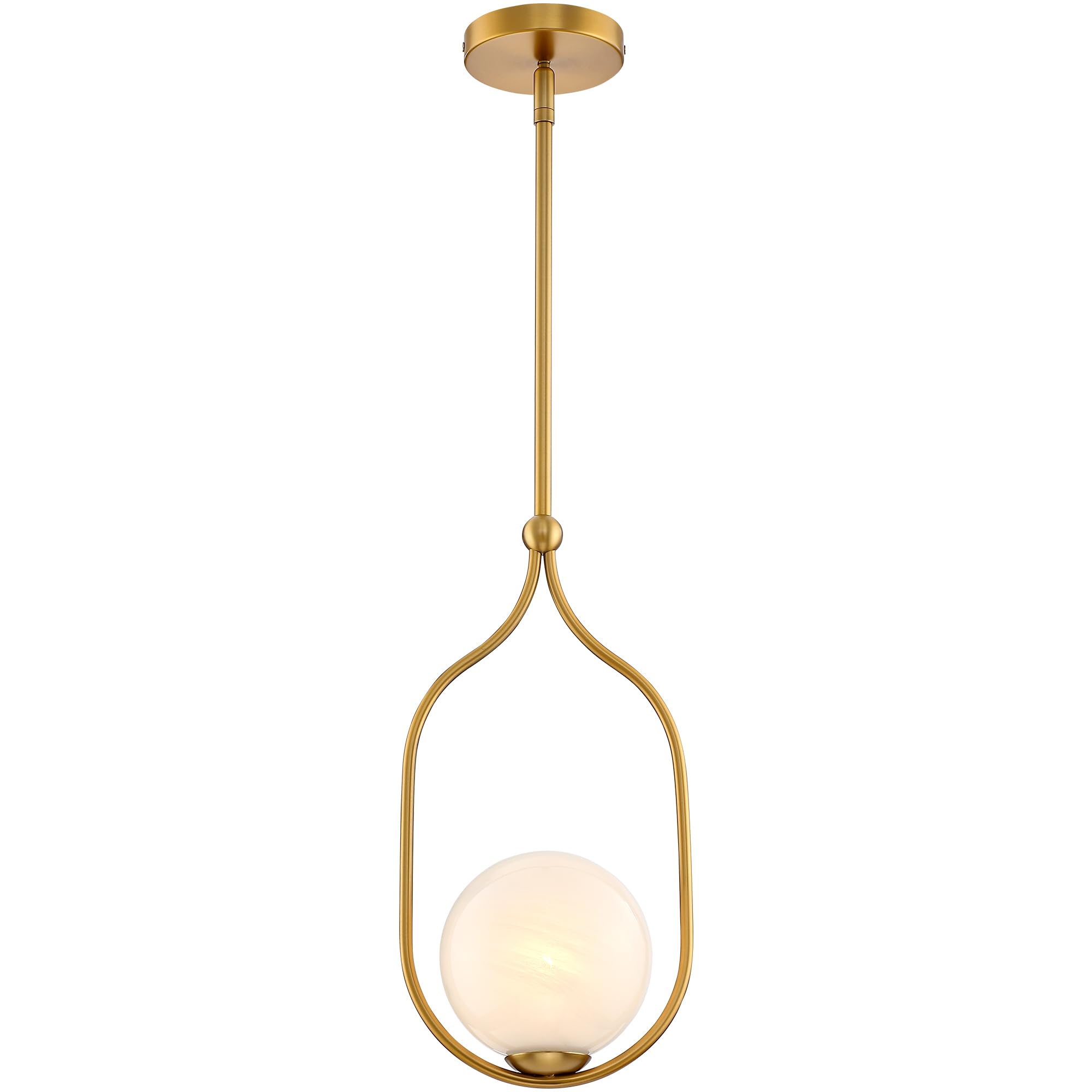 Triacas Globe Pendant Light, Modern Bubble Chandelier and Hand Blown Glass Chandelier with Gold Brass Finish Adjustable Rods for