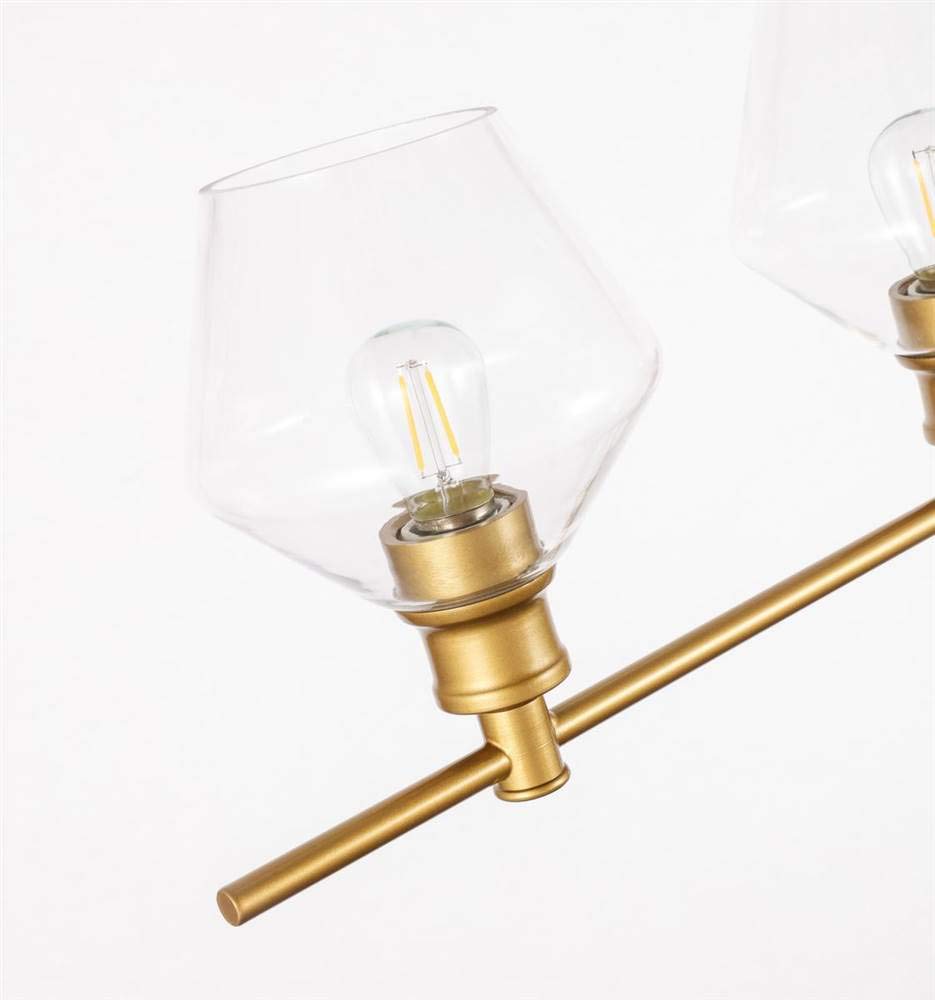 Living District Indoor Modern Home Decorative Bright Ceiling Gene 5 Light Brass and Clear Glass Wall Sconce