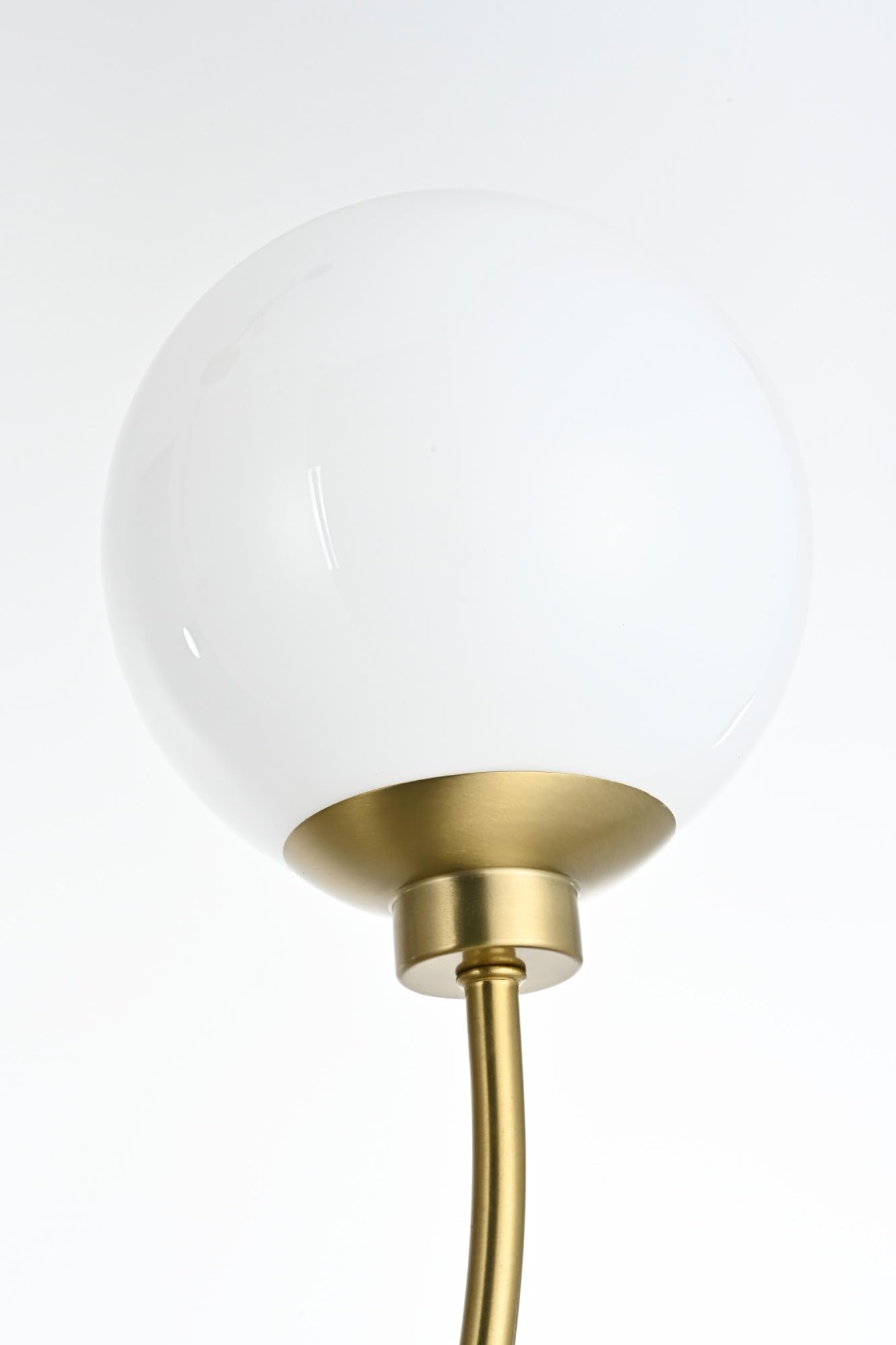 Living District Nyomi 24&quot; 2-Light Satin Gold/White Metal/Glass Chandelier