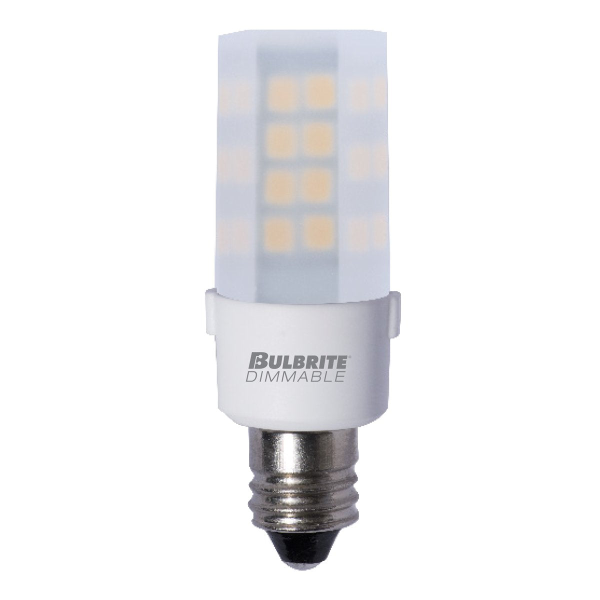 Bulbrite Led Mini T4 Dimmable Candelabra Screw Base (E12) Light Bulb 35 Watt Equivalent 3000K, Frost 2-Pack