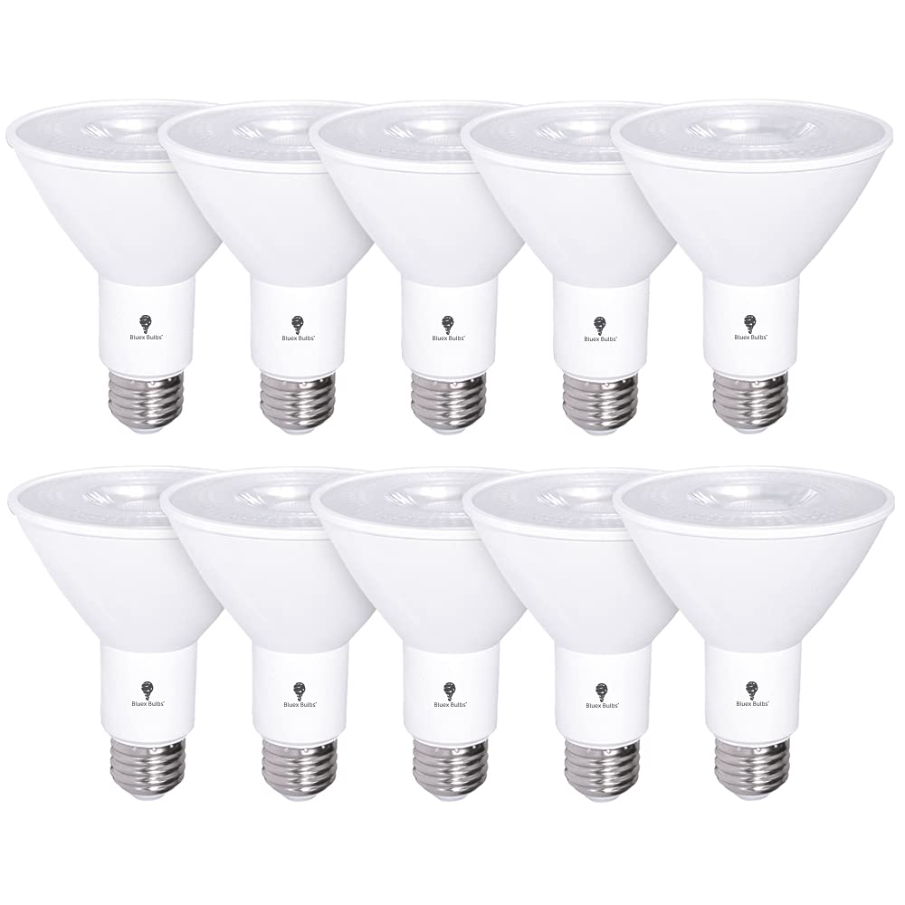 10 Pack Par30 Outdoor Led Flood Light Bulb 12W 100 Watt Equivalent 900 Lumens Dimmable Waterproof E26 3000K Warm White Led Flood