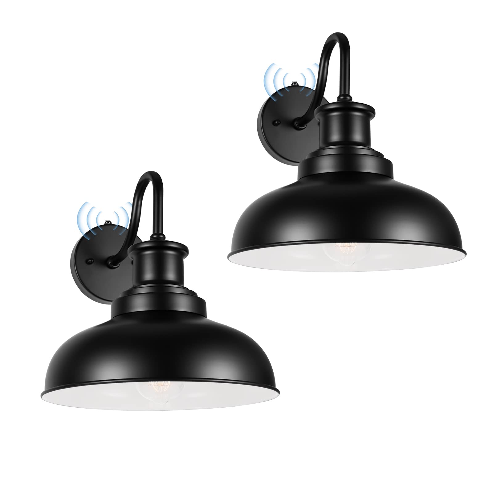 Diyel Dusk to Dawn Outdoor Gooseneck Barn Lights, Outdoor Wall Sconces Farmhouse Exterior Wall Mount Light, Vintage Outside Ligh