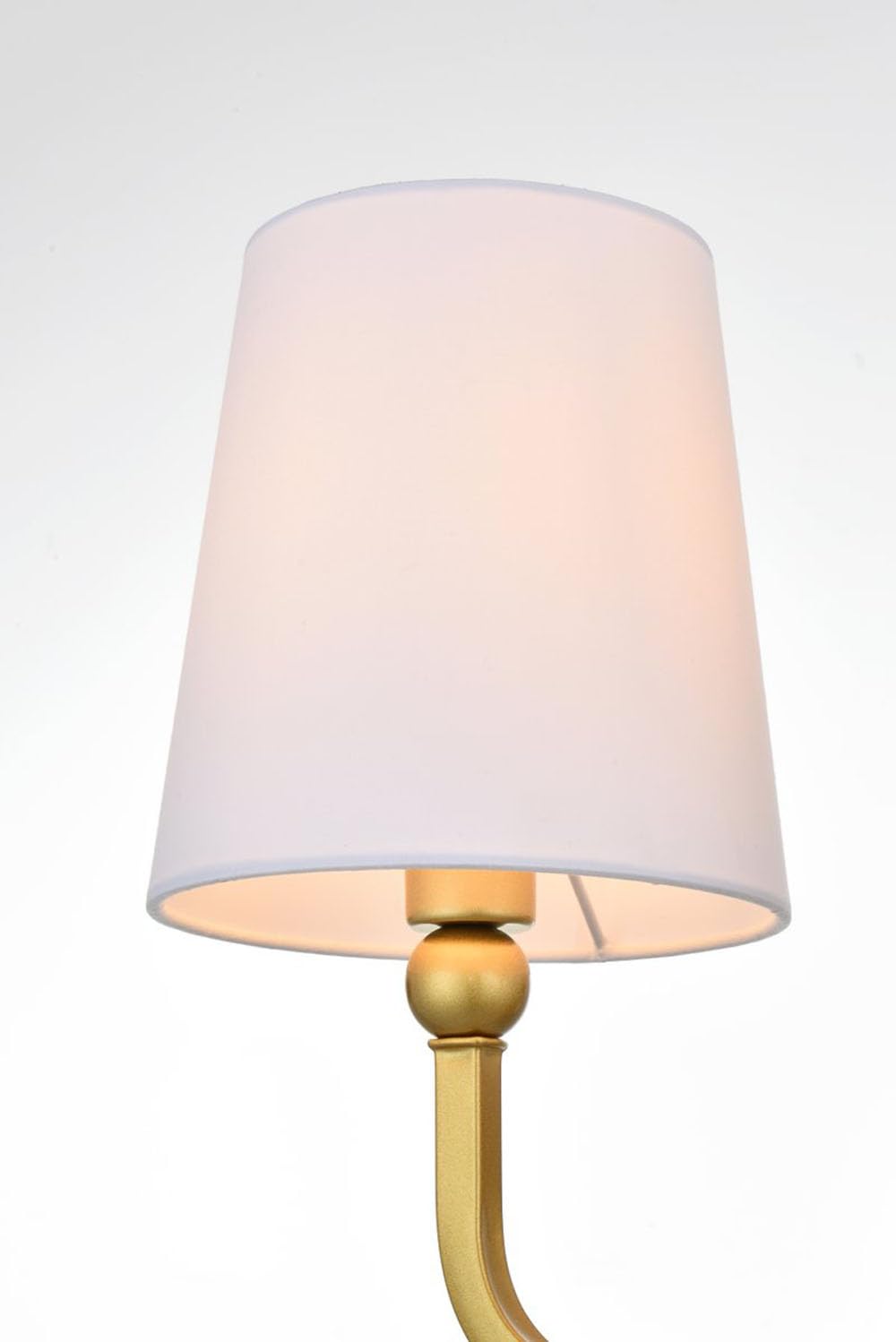 Living District Colson 3-Light Brass & White Metal Bath Sconce - Modern Lighting Fixture