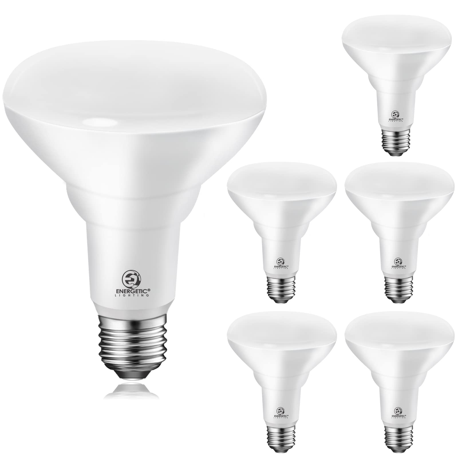 Energetic BR30 LED Flood Light Bulb, 11W=75W, 5000K Daylight, 900LM, UL Listed, 6-Pack