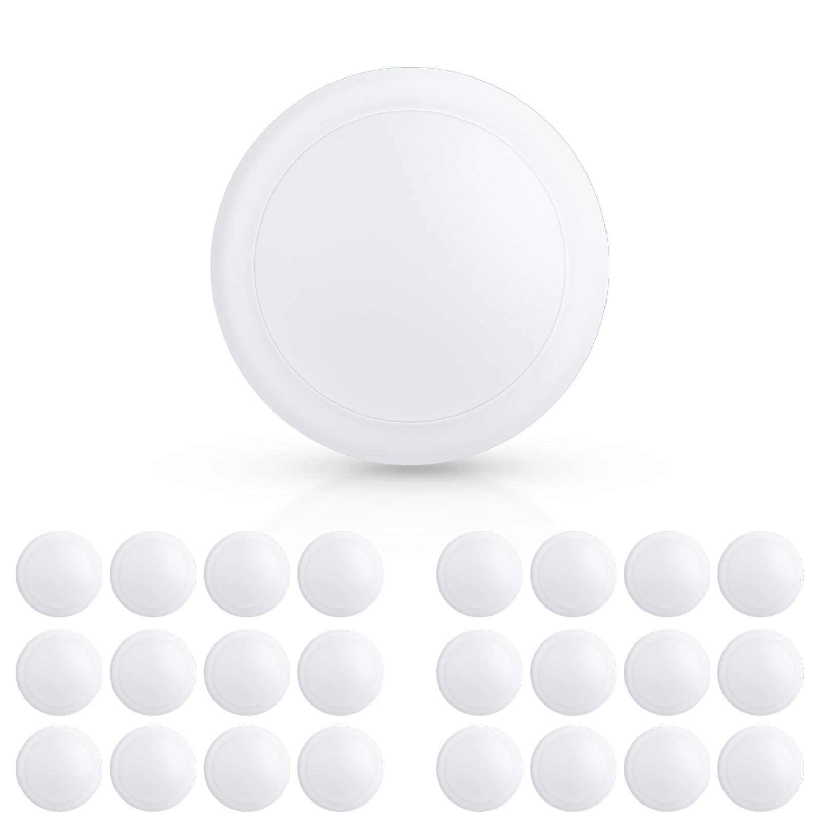 Ecoeler 5/6 Inch Led Disk Lights  Dimmable Flush Mount Disc Downlight  16.5W  1100Lm  3000K Warm White  Low Profile Recessed Can Lighting For Bedroom  Office  Garage  Etl & Fcc  24 Pack