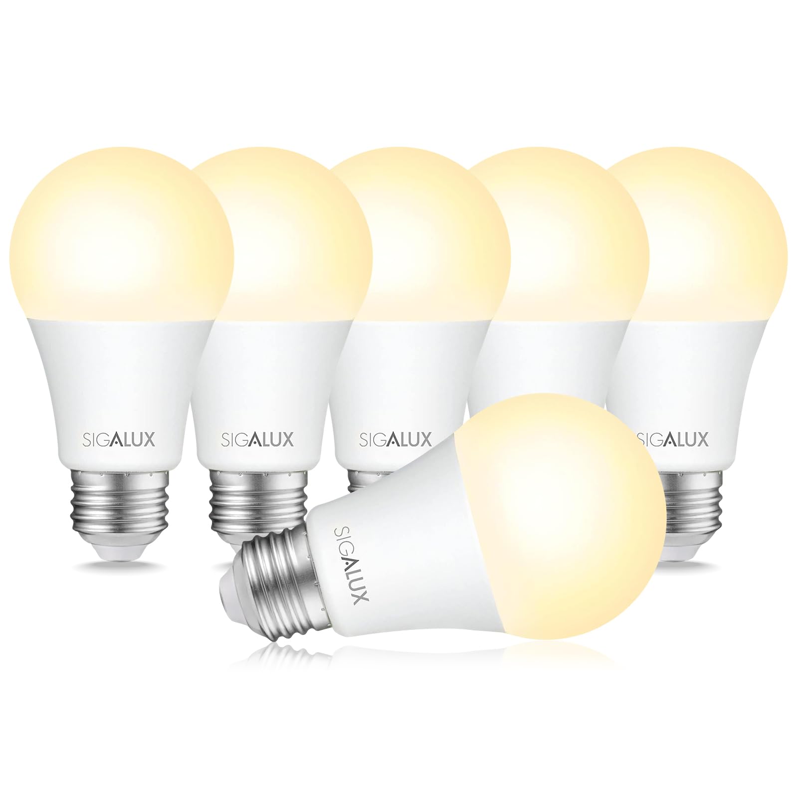 Sigalux LED Light Bulbs 100 Watt Equivalent Standard Warm Light Bulbs 2700K Soft White, Non-Dimmable A19 Nature Energy Saving 13