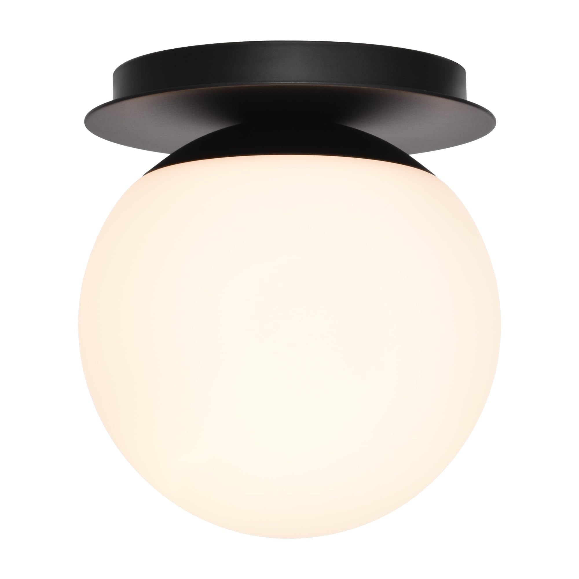 Wall Sconces, 1 Light Modern Globe Sconce In Matte Black, Wall Light For Bedroom Bathroom Living Room & Hallway Vanity Lighting,