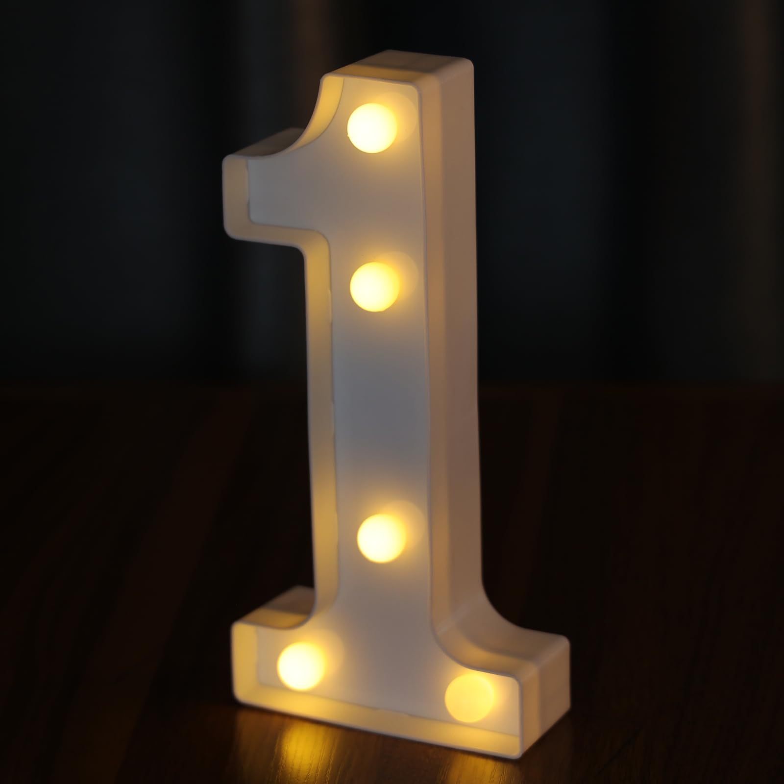 IFDGCTK Light Up Number 1, Battery Powered LED Decorative Light, Warm Light, Plastic Material for Home Decor and Parties