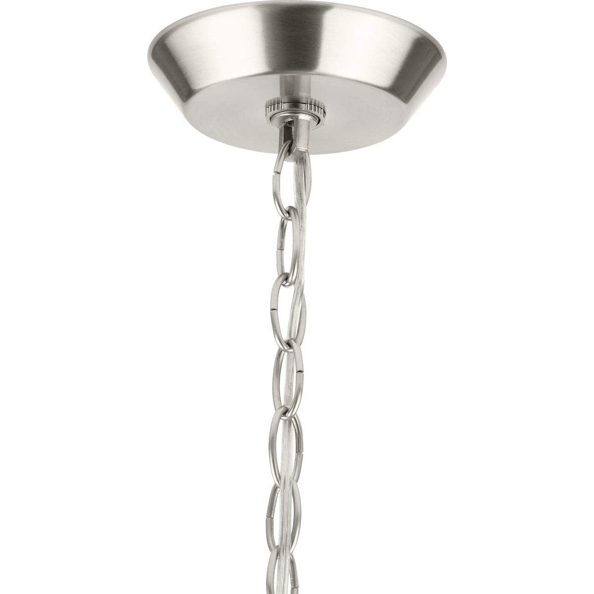 Progress Lighting Lassiter Collection 5-Light Clear Glass Modern Chandelier Light Brushed Nickel, 26.00X26.00X26.00