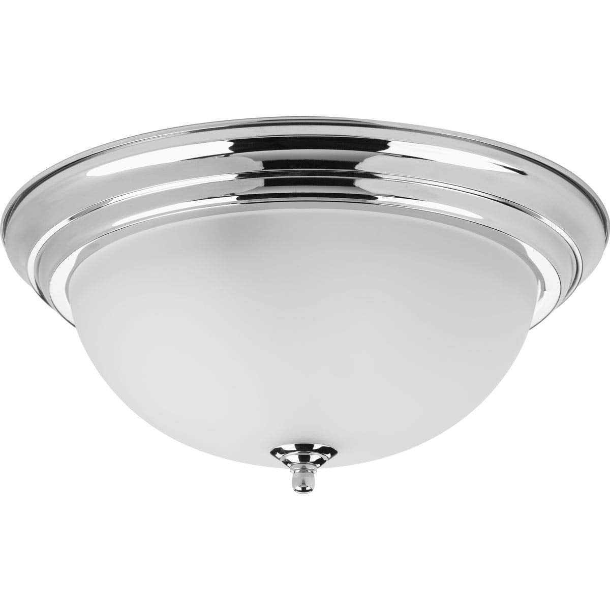 Progress Lighting Three-Light Dome Glass Close-to-Ceiling Fixture, 15-1/4in, Chrome, Alloy Steel, Model P3926-15ET