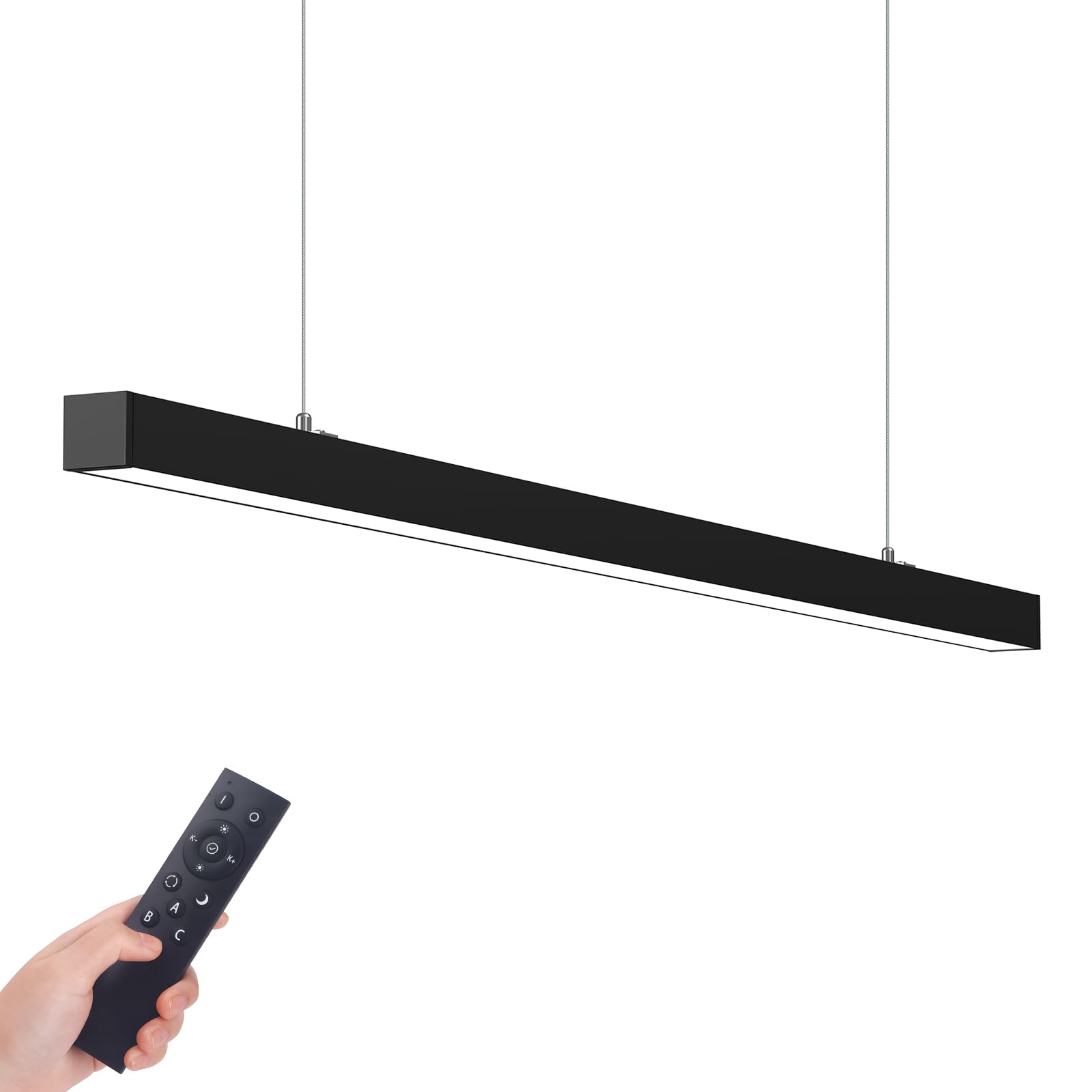 Barrina LED Linear Light Fixture, 4FT 40W, Color Changing 3000K-6000K, Dimmable, Aluminum, 1 Pack, 4040 Series, Black