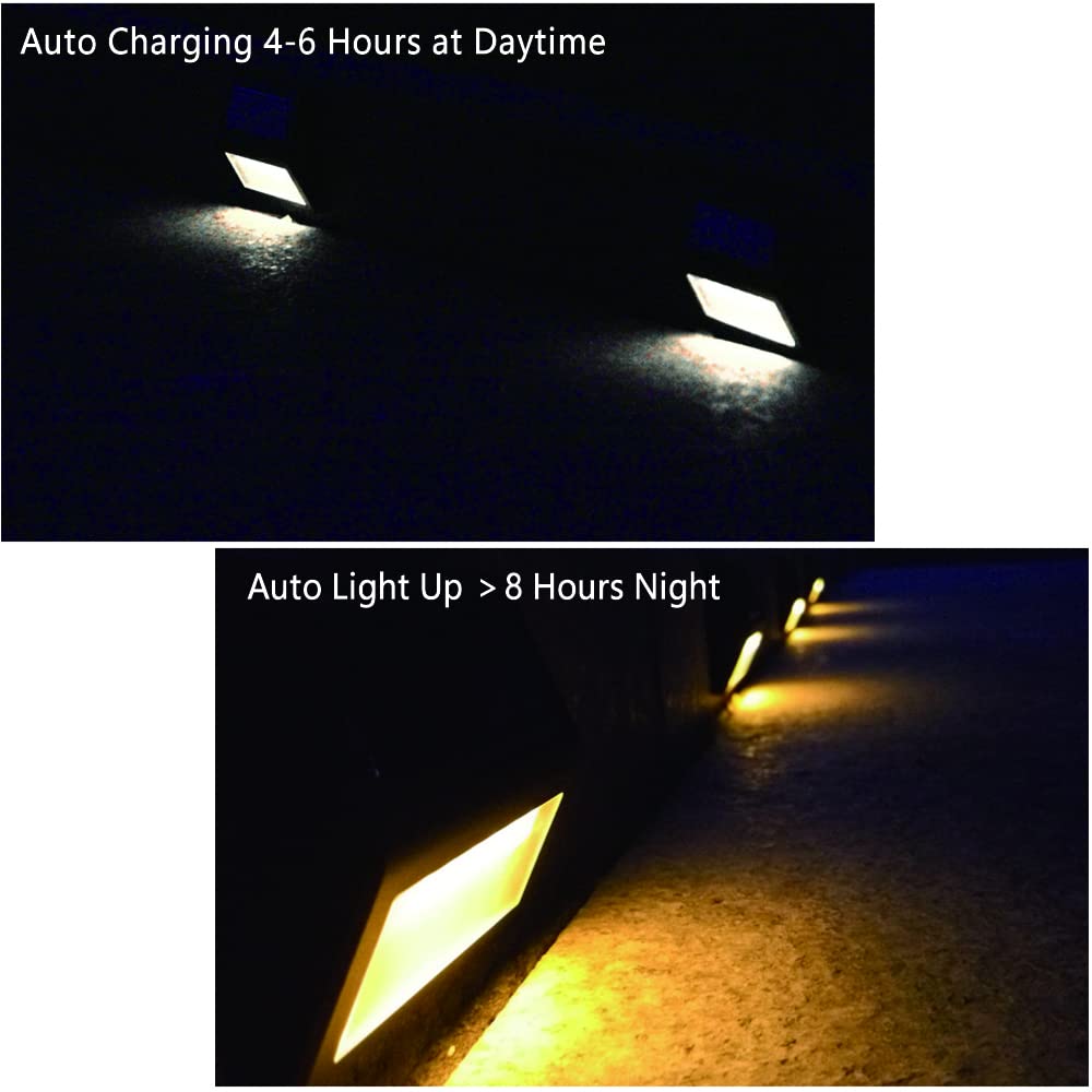 Follateas Solar Lights Outdoor, Waterproof Solar Powered Deck Step Lights For Patio Garden Backyard Garage Driveway Pathway Outs