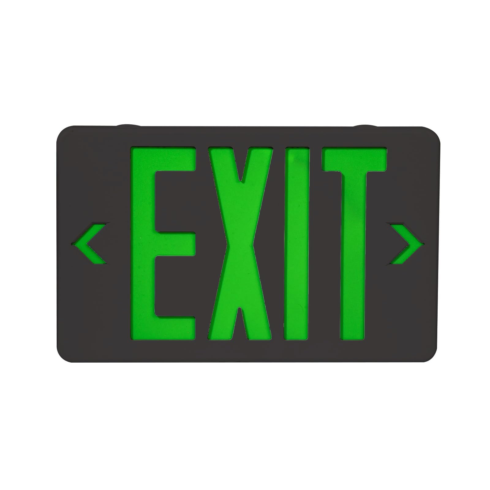 CM MZY Black Housing, Green Double Face Emergency Sign with Battery Backup, UL Certified, US Standards, Emergency Light, AC 120/