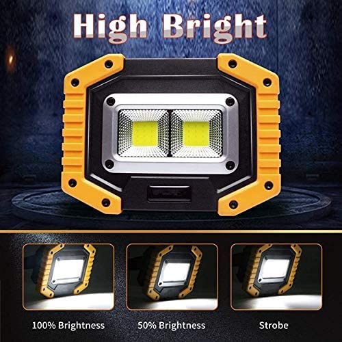 Otyty Work Light Rechargeable, Led Work Light Portable Flood Lights Magnetic Led Light For Outdoor Camping Hiking Emergency Car Repairing Job Site Lighting 2 Pack (W840 Yellow)