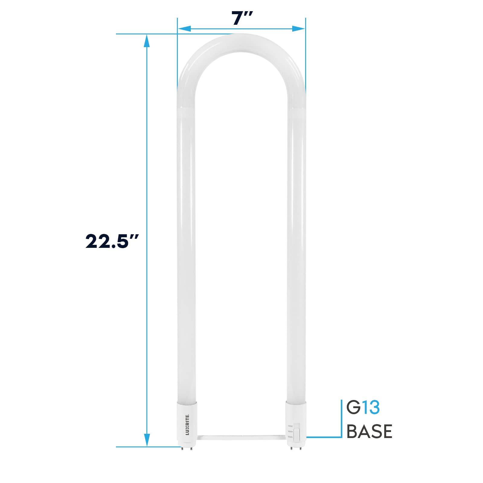 LUXRITE U Bend LED Tube Light, T8/T12, 3CCT 3500K/4000K/5000K, 17.5W, 2100