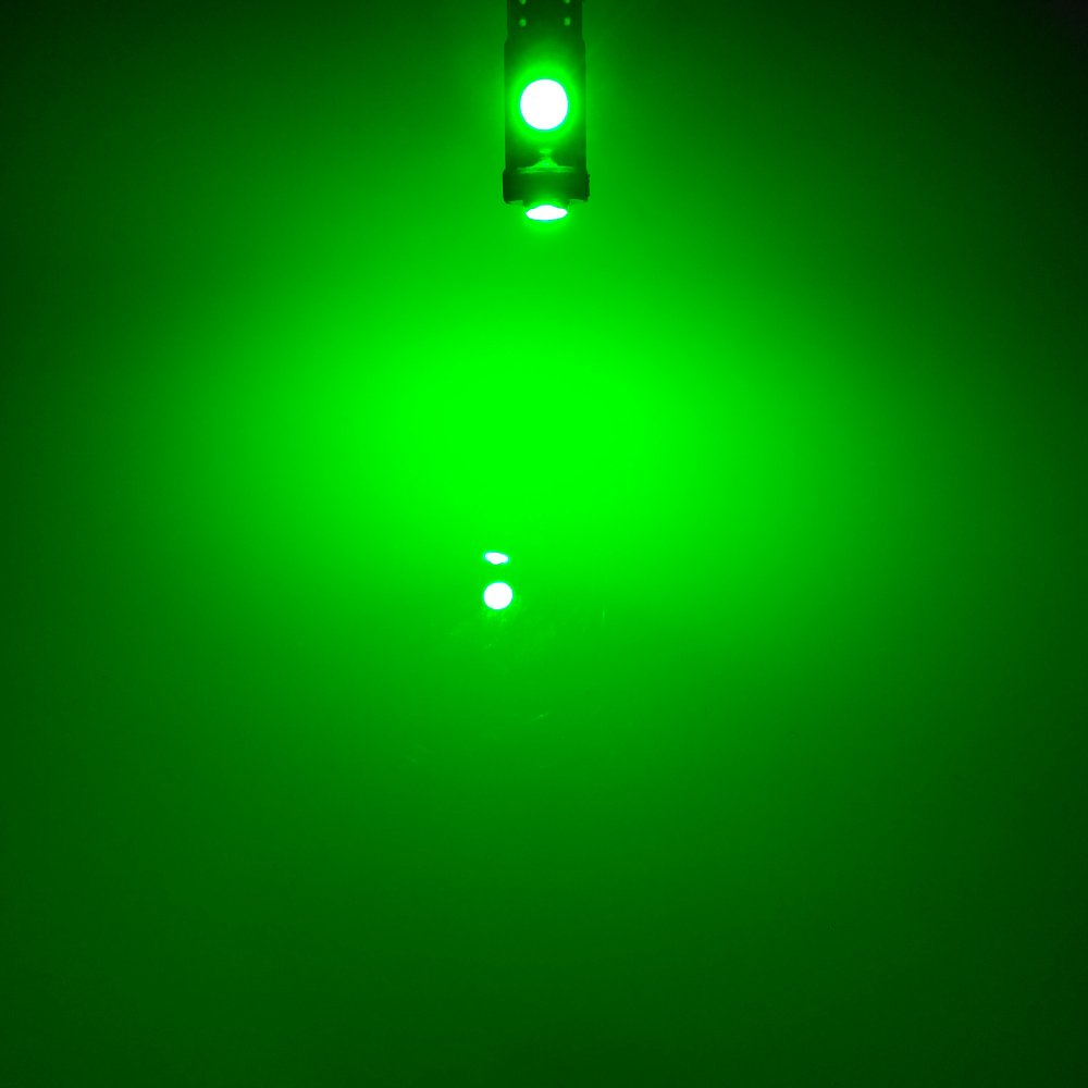 1797 T5 Led Bulb Dashboard Dash Lights Green 3030 Smd Wedge Base For Car Truck Instrument Indicator Air Conditioning Ac Lamp Auto Interior Accessories Kit Bright 12V 1W Pack Of 10
