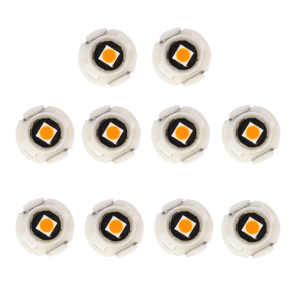 Wljh 10X Yellow T4.2 Neo Wedge Led 3030 Chipest 10Mm Base Car Instrument Cluster Bulb Dashboard Gauge Hvac Ac Heater Climate Con
