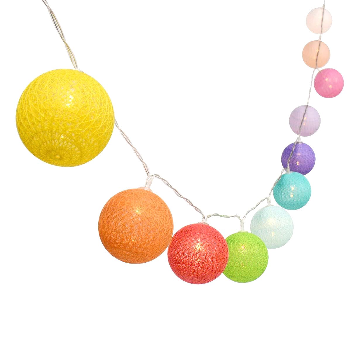 Gardeningwill LED String Fairy Lights, 30 Mixed Color Balls, 3M/10Ft, Battery Operated, Model CBL-MC, Plastic