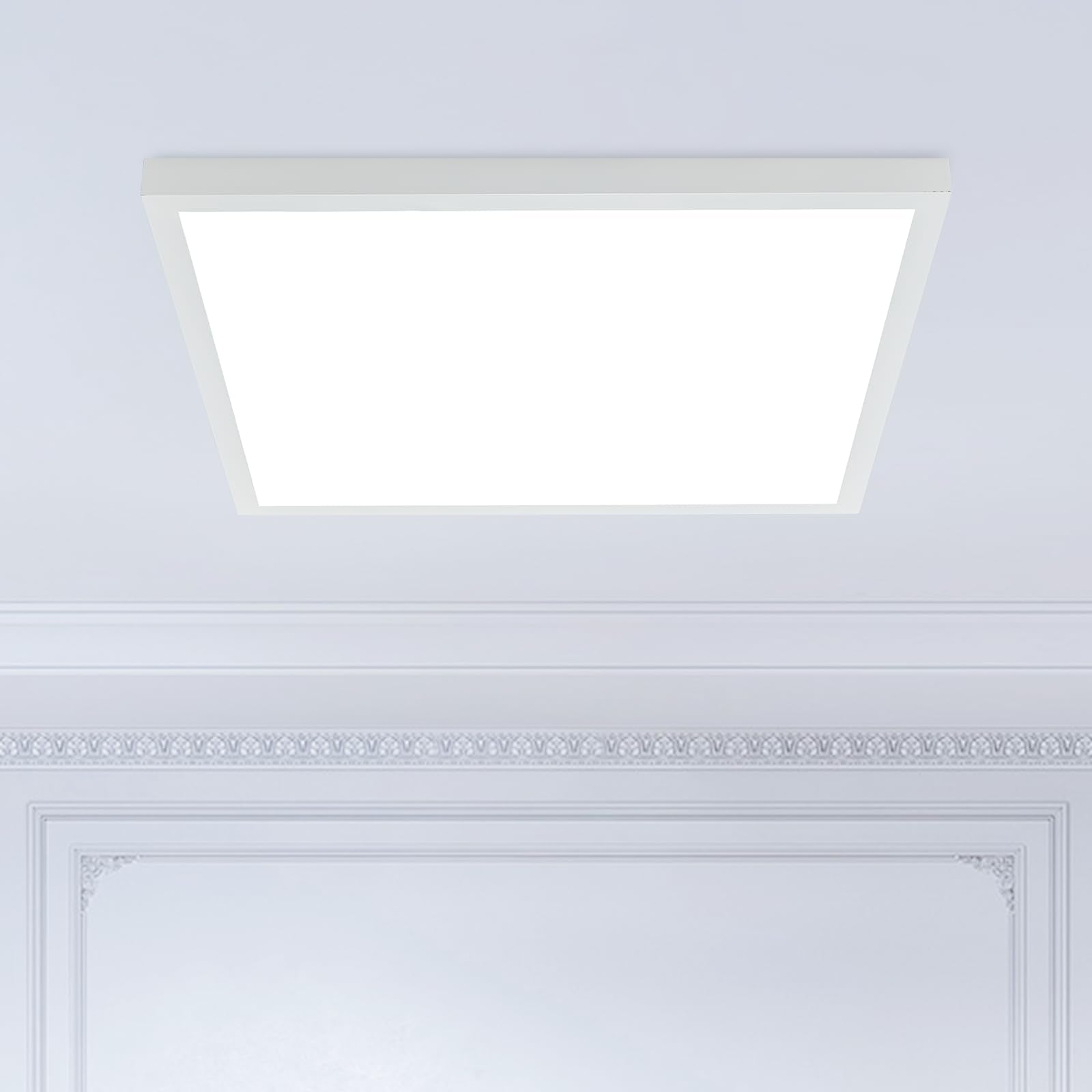 Mcacggo 2X2 Ft Surface Mount Led Panel Light Dimmable & 3 Color Selectable 3000K/4000K/5000K - 40W 24X24 Inch Led Flush Mount Ce