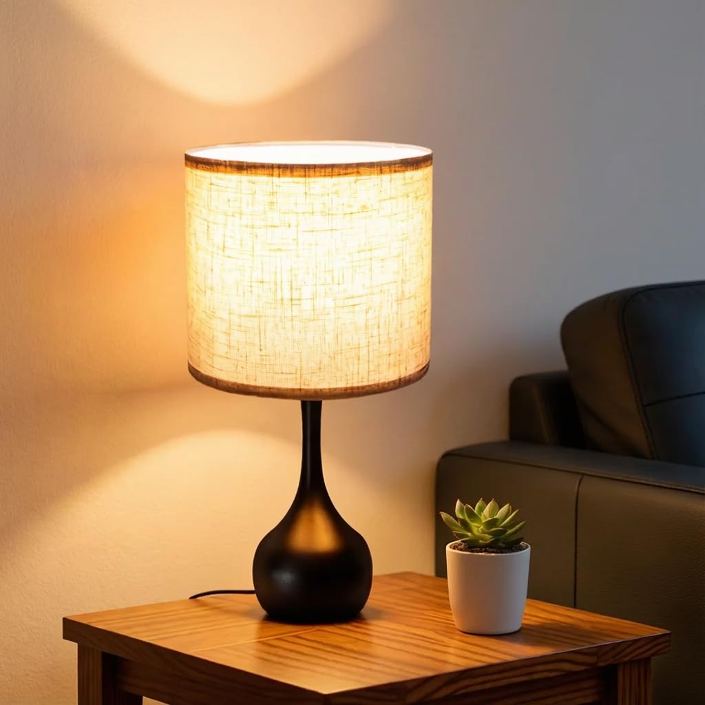 Gffuniy Touch Table Lamp for Bedroom,3 Way dimmable Nightstand Bedside Lamp with Linen Shade,Desk Lamp for Living Room, Guest Ro