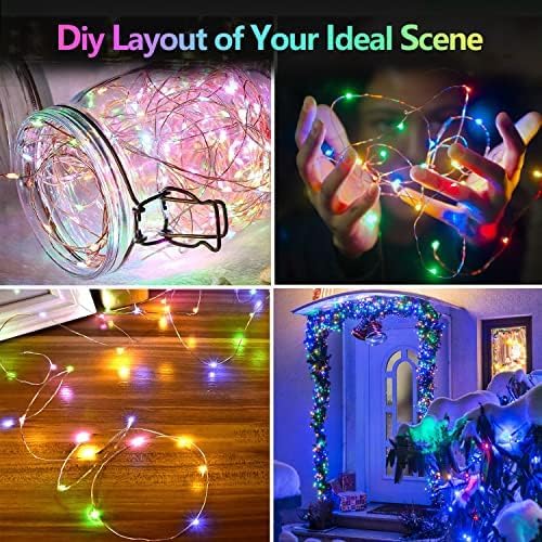 BOSSERN 2 Pack 100LED Fairy Lights with Remote, 8 Modes, Timer, Dimmable, Waterproof, Multicolor