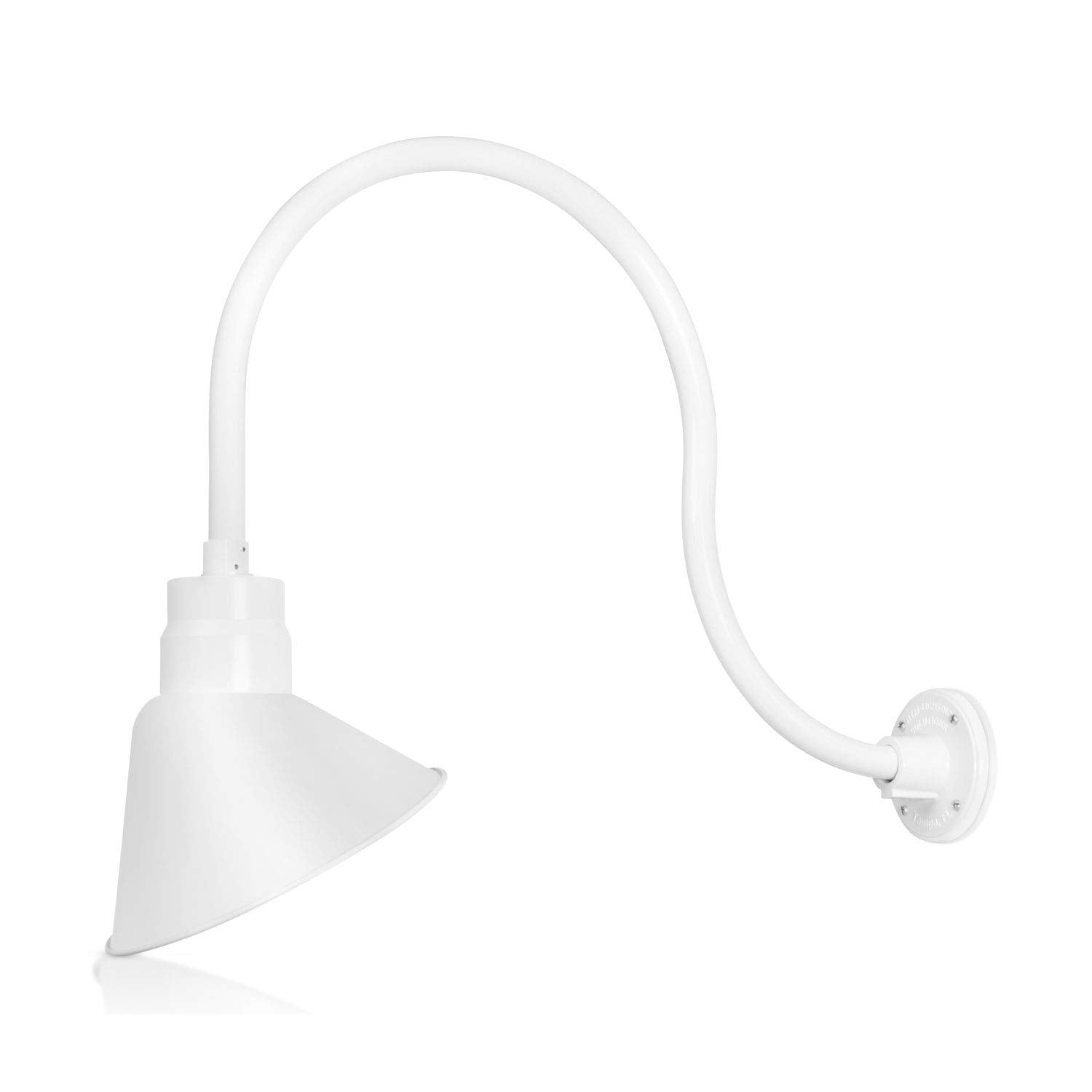 HTM LIGHTING SOLUTIONS Gooseneck Sign Light Fixture - 10in. White Angle Shade, 24in. Extension Arm, UL Listed, 2-Pack