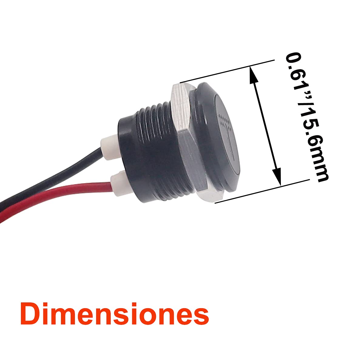 Taiss Led Indicator Pilot Dash Light (Check Engine) Yellow, 1/2''(12Mm)12V Led Metal Signal Indicator Light.