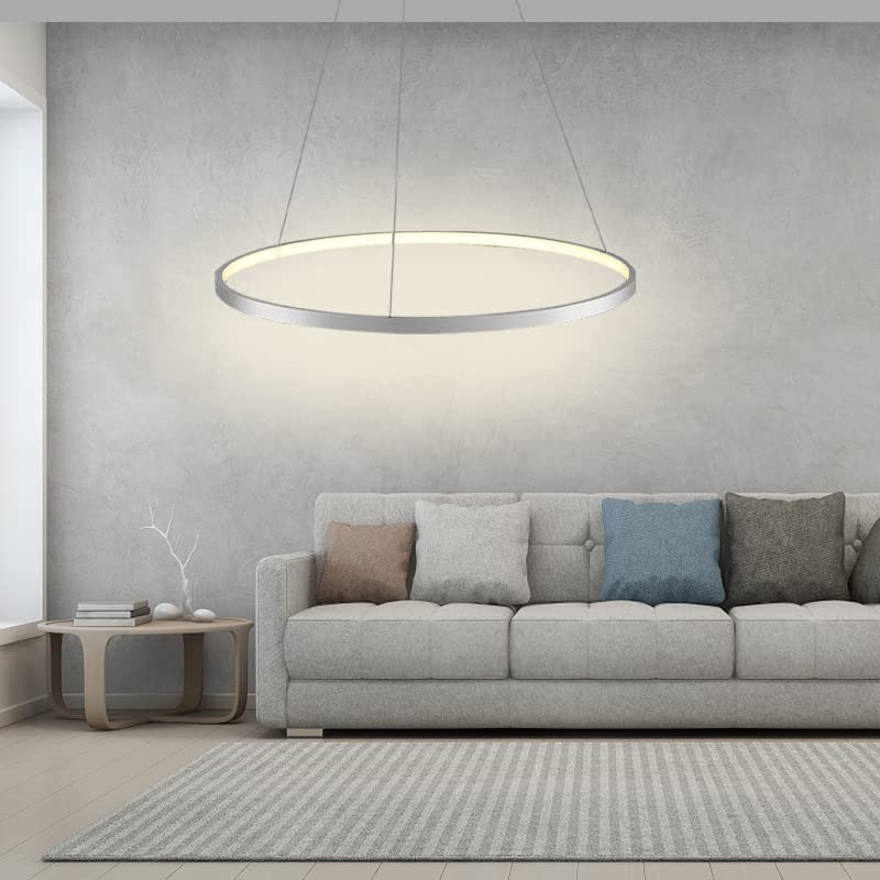 Lightinthebox 23.6&quot; Led Ring Pendant Light With Remote Control - Modern White Chandelier For Home