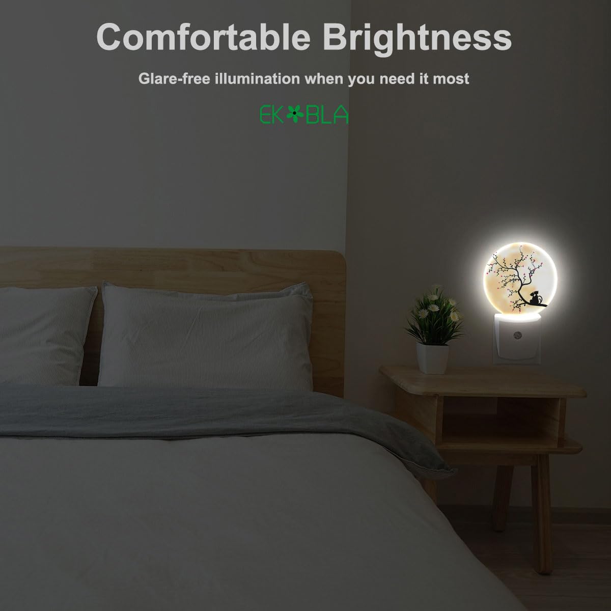 Ekobla Cat Animal Lovers Night Lights Plug Into Wall Love You To The Moon And Back Led Night Light Dusk To Dawn Sensor Round Lam