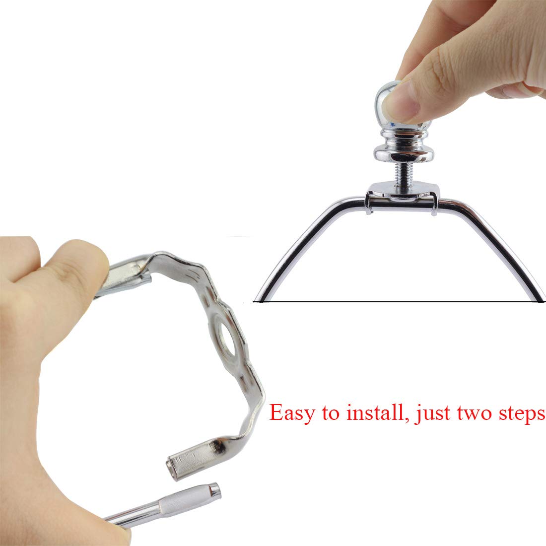 Dzs Elec 10-Inch Silver Iron Lamp Shade Harp Holder - Diy Lighting Accessory For Table/Floor Lamps (Model Harp-10In-1S)