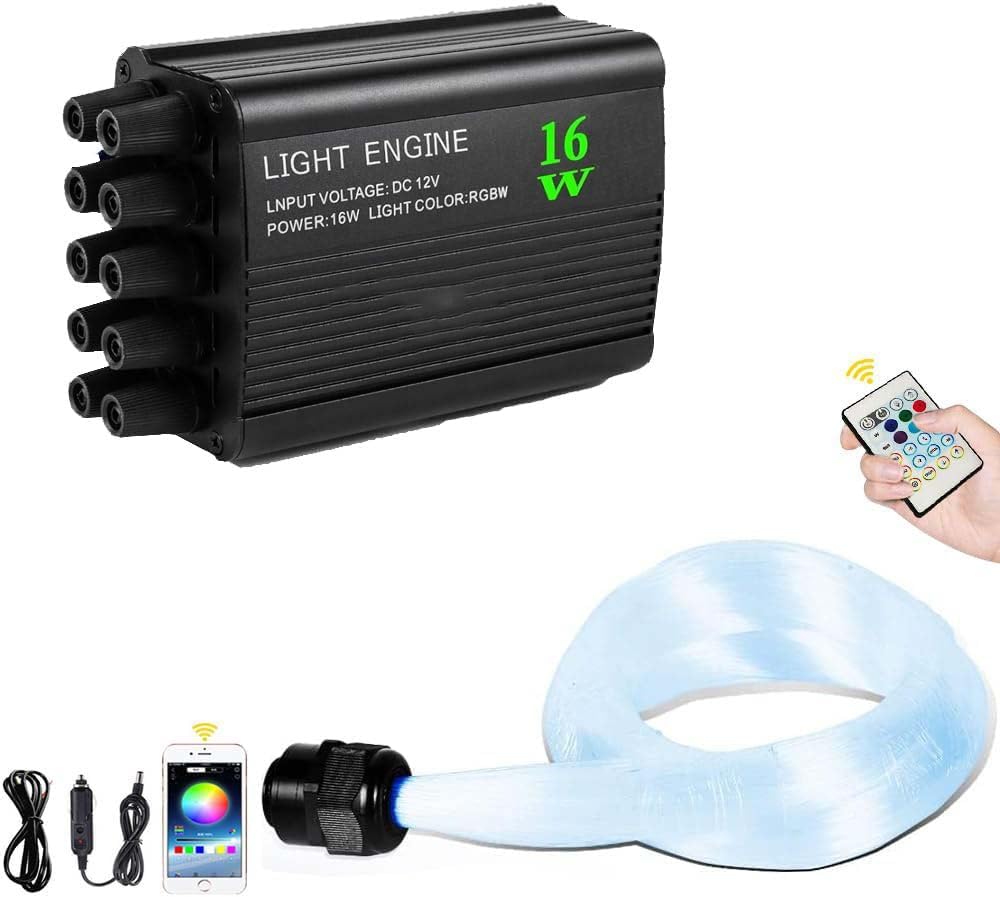 Meteor Twinkle 750 pcs 6.5ft Starlight Headliner Light,16W LED Star Ceiling Fiber Optic Light Kit APP/Remote Control for Car/Hom