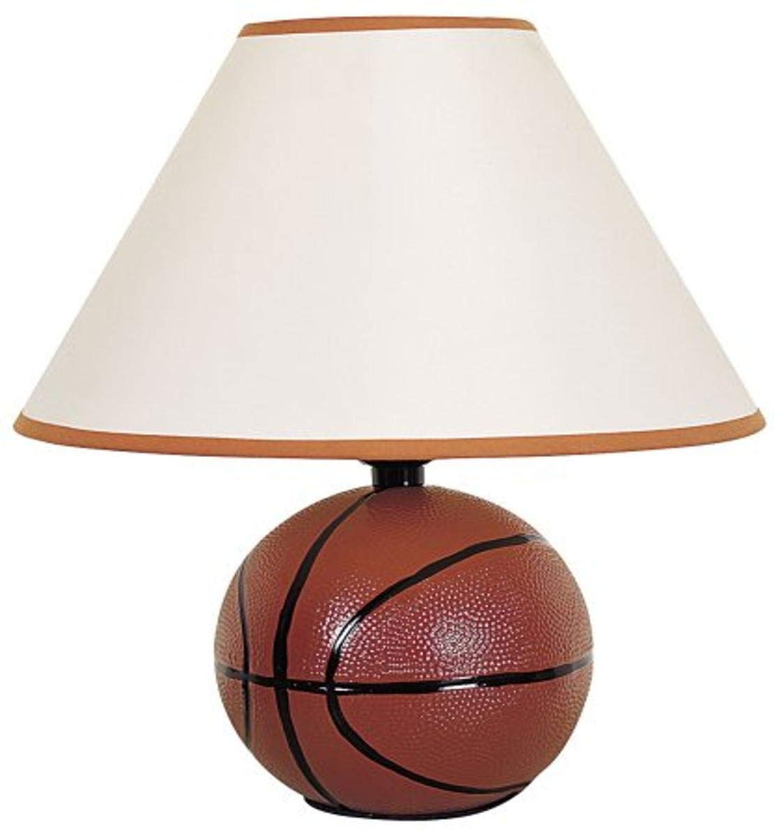 Ore International Ceramic Basketball Lamp, Brown - Unique Home Decor Light Fixture