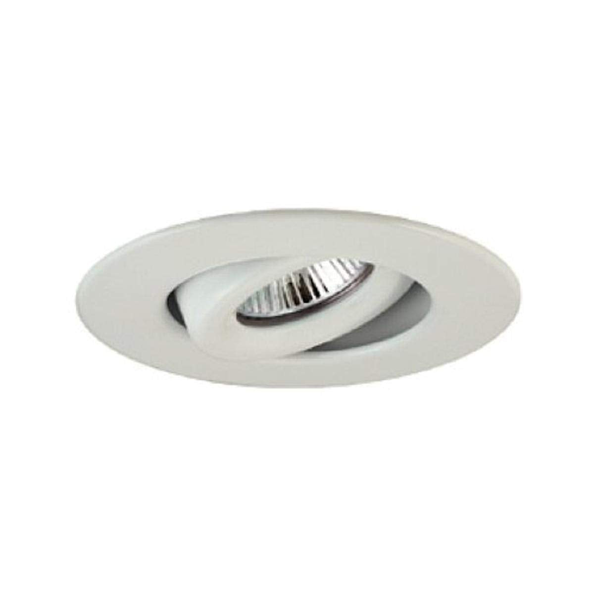 Jesco Lighting Tm208Wh 2-Inch Aperture Line Voltage Trim Recessed Light, Adjustable Gimbal Ring, White Finish