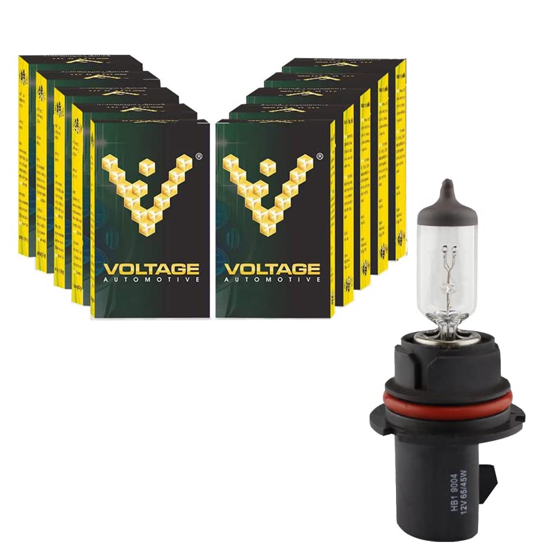 Voltage Automotive 9004 HB1 Bulb (10 Pack) - OEM Replacement High Beam Low Beam