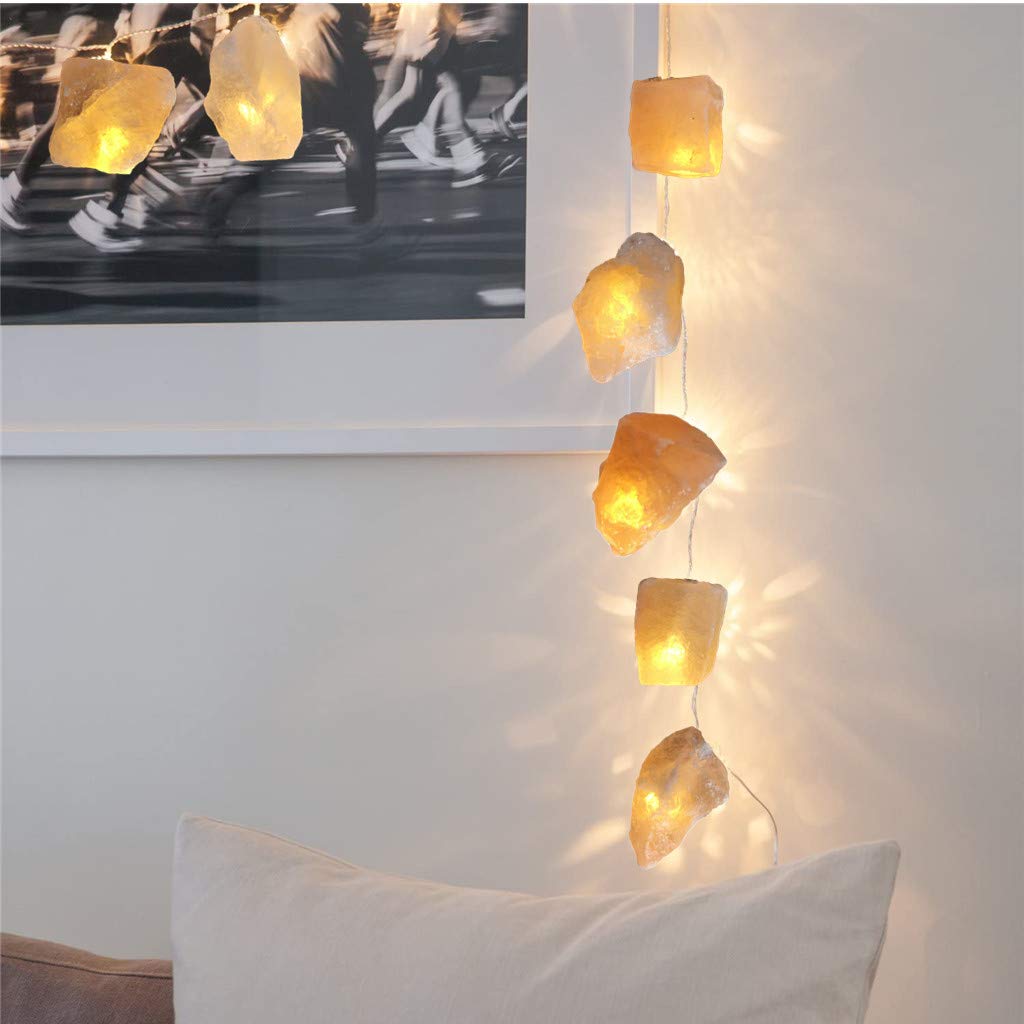 Himalayan Salt Light String For Bedroom With 20 Rock,11.5Ft Usb Powered String Fairy Lights Night Salt Lamp,Natural Salt Rock,Ha