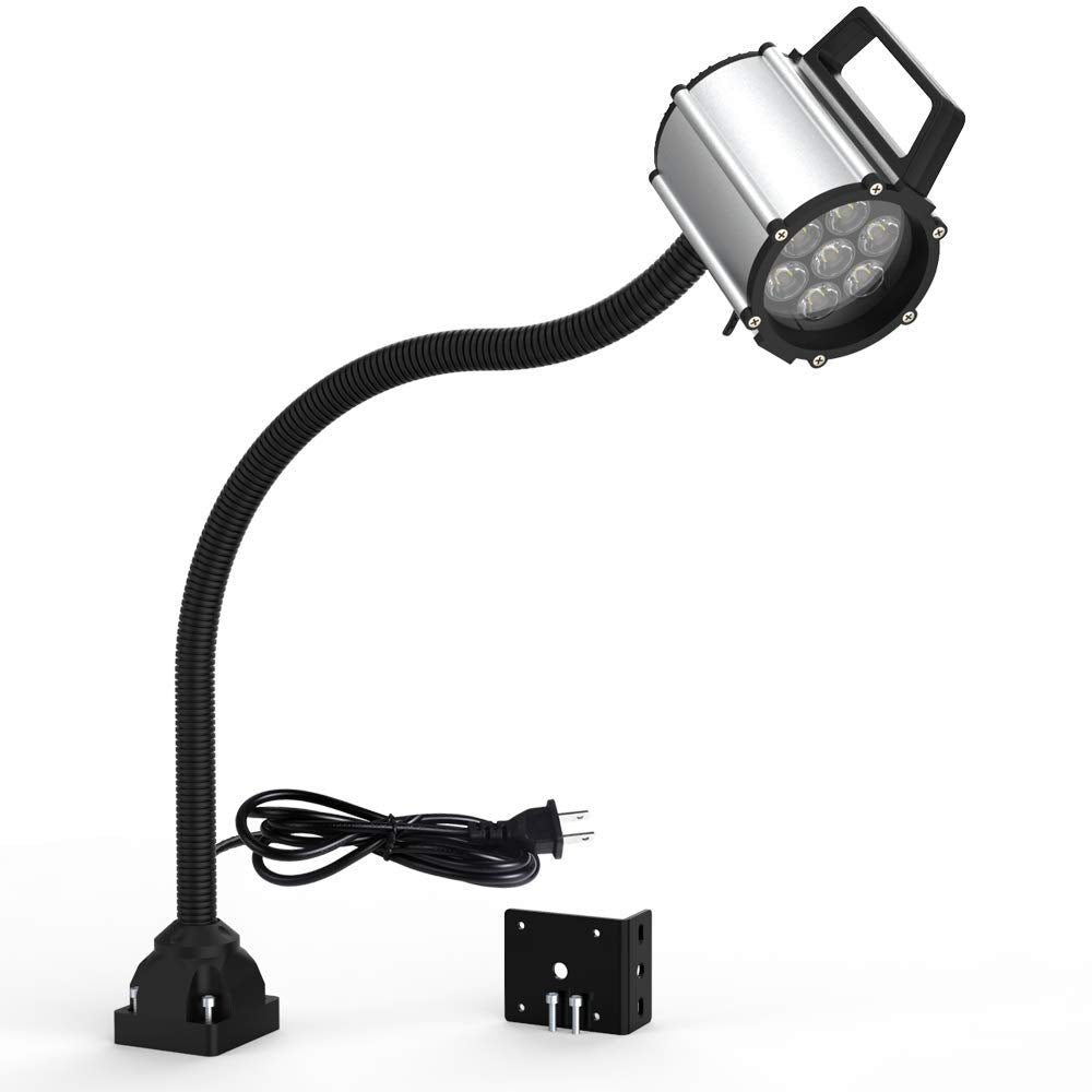 Work Desk Light, Machine Work Light, Led Flexible Gooseneck Light 700 Lumens Ip66 Water And Dust Resistant 110-240 Volt Universal Fixed Base Work Light For Machine Tool And Lathe Industrial Lighting