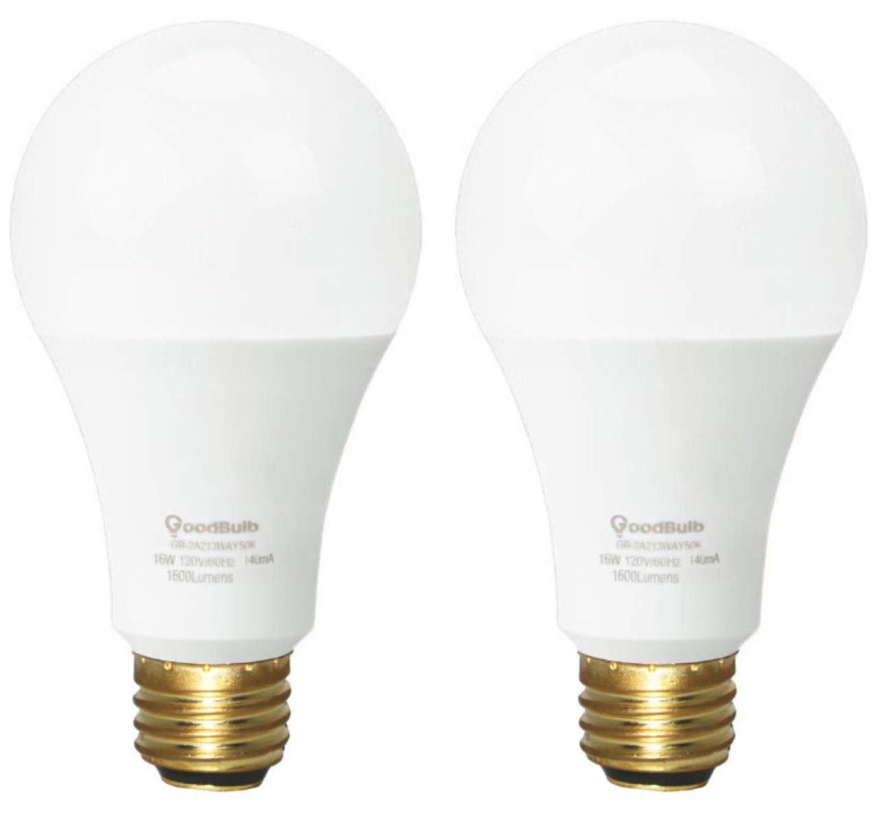 GoodBulb LED A21 3-Way Light Bulbs 5/9.5/16 Watt (40/60/120 Watt Equivalent) E26 Base Daylight 5000K EcoSmart Lights High Output